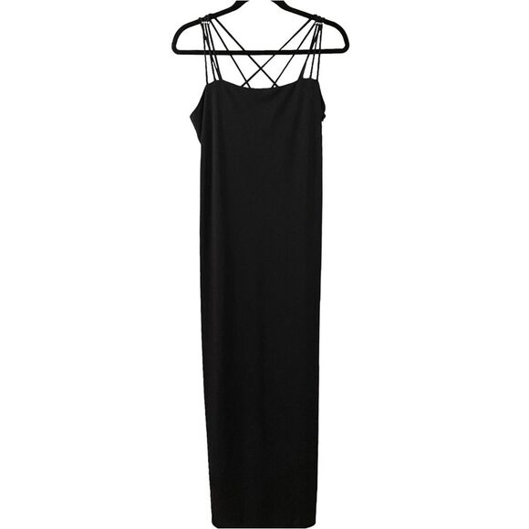 Vintage Black Molly Mallow Evening Rhinestone Maxi Formal Dress Women Size 10 - Picture 1 of 11